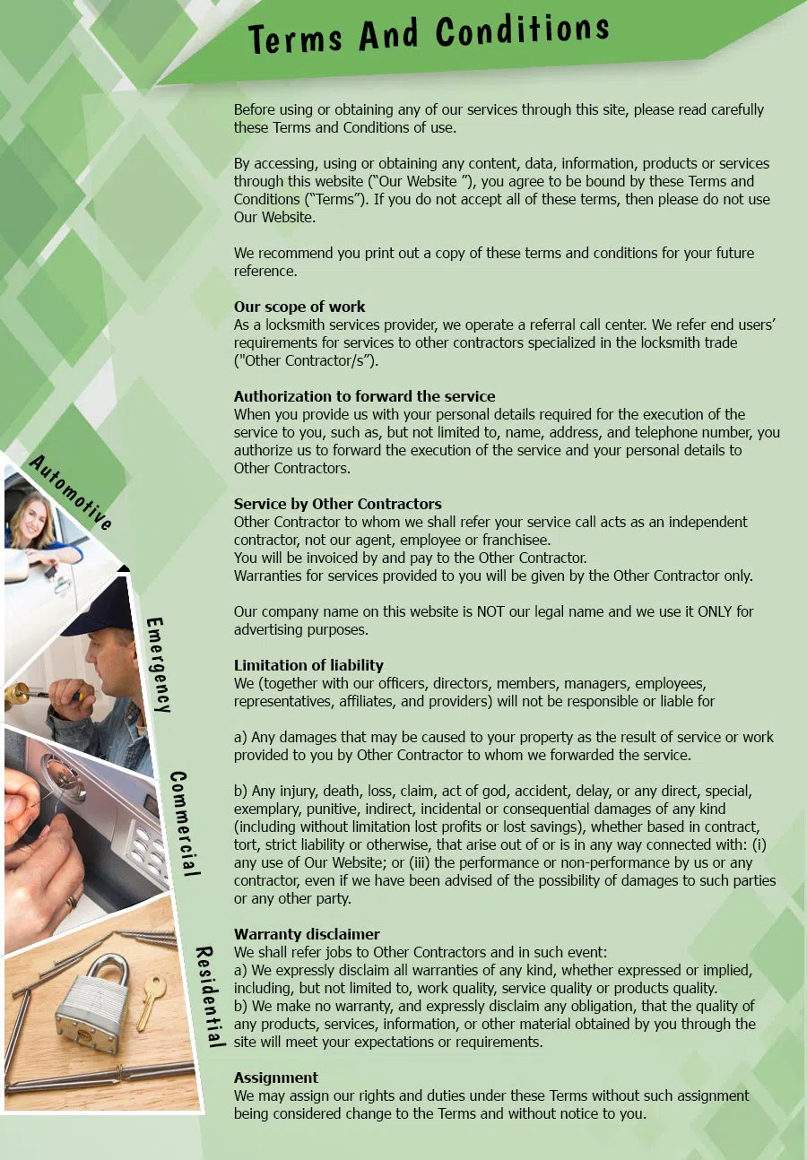 Aqua Locksmith Store St Louis, MO 314-372-2213 - TermsAndConditions-2